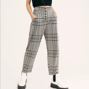 Free People Posey Plaid Pants xs
